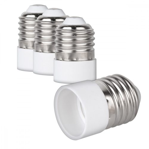 4 db aljzatadapter készlet E27-től E14-ig, Kwmobile, fehér, műanyag, 20910