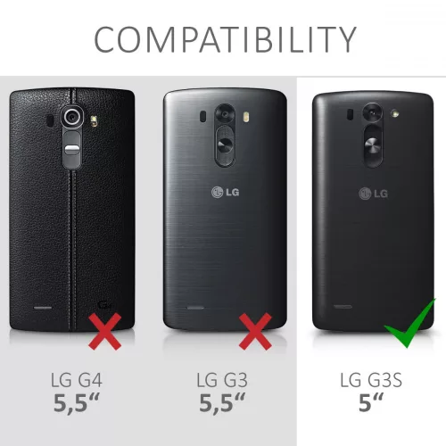 LG G3 S tok, Eco bőr, fekete, 21967.01