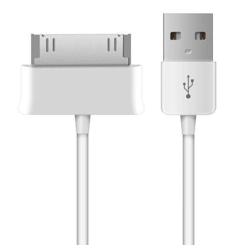 USB 2.0 töltőkábel 30 tűs Samsung Galaxy Tab 1/2 10.1/Tab 2 7.0/Note 10.1, Kwmobile, fehér, műanyag, 19438.02