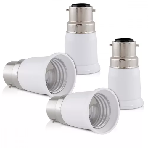 4 db aljzatadapter készlet B22-től E27-ig, Kwmobile, fehér, műanyag, 27510