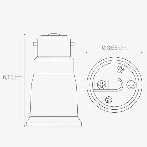 4 db aljzatadapter készlet B22-től E27-ig, Kwmobile, fehér, műanyag, 27510