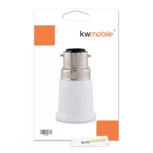 4 db aljzatadapter készlet B22-től E27-ig, Kwmobile, fehér, műanyag, 27510