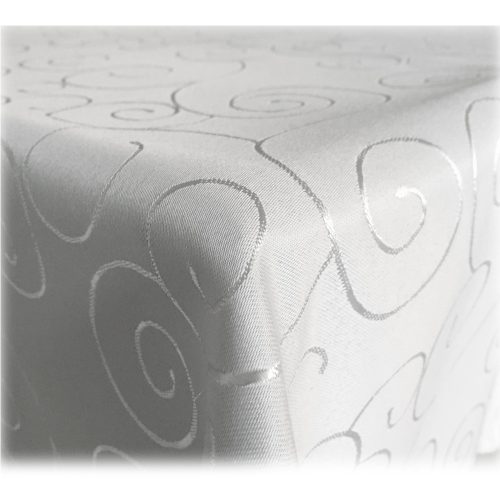 Ovális terítő díszítéssel Jemidi, 135 x 180 cm, Fehér, Polyester, 55264.02.24