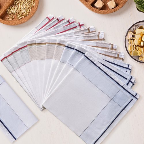 12 darabos készlet Jemidi pocakos kendő, 40 x 40 cm, többszínű, pamut, 55059.04