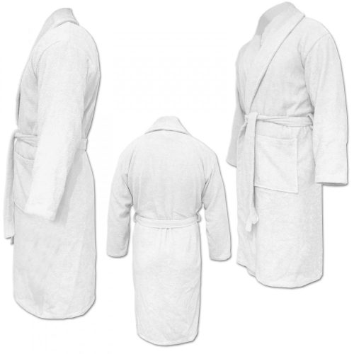 Homelevel Unisex fürdőköpeny, 3XL, fehér, organikus pamut, 54845.02.33