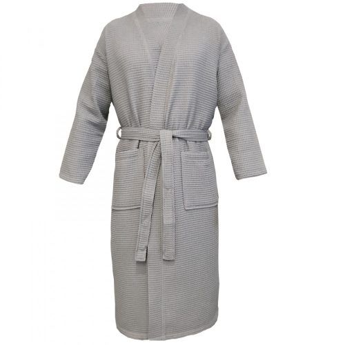 Unisex Waffle Pique fürdőköpeny, 3XL, szürke, organikus pamut, 54916.22.33