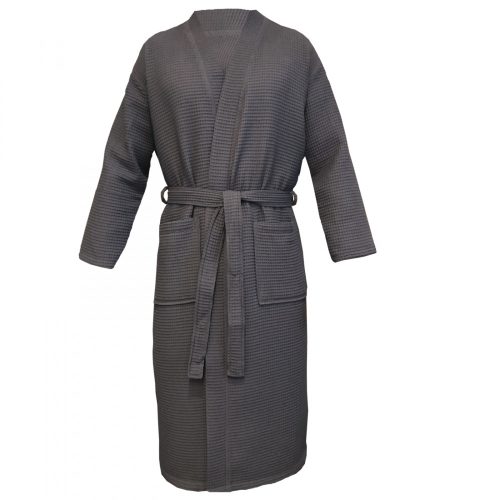 Unisex Waffle Pique fürdőköpeny, 3XL, szürke, organikus pamut, 54916.73.33
