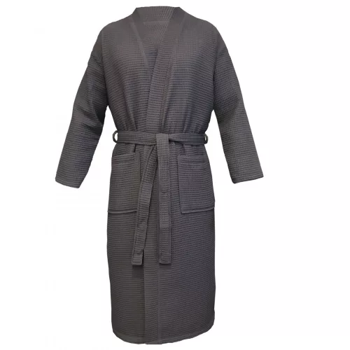 Unisex Waffle Pique fürdőköpeny, 5XL, szürke, organikus pamut, 54916.73.35