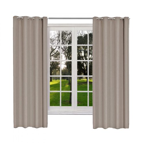 Jemidi átlátszatlan függöny karikákkal, 140 x 175 cm, Barna, Poliészter, 55282.24.01