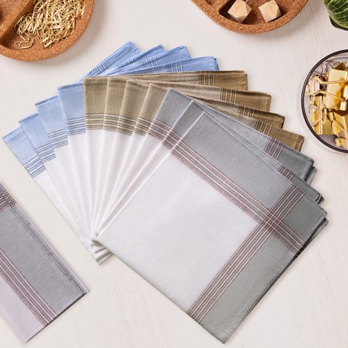 12 darabos készlet Jemidi pocakos kendő, 40 x 40 cm, többszínű, pamut, 55059.09