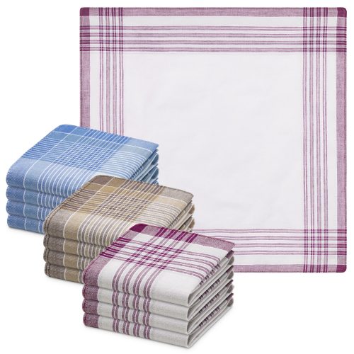 12 darabos készlet Jemidi pocakos kendő, 40 x 40 cm, több színű, pamut, 55059.10