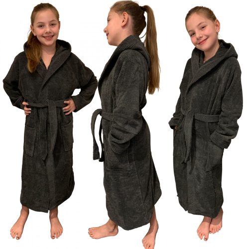 Gyermek fürdőköpeny Homelevel, 152, Szürke, Szerves pamut, 54864.73.39