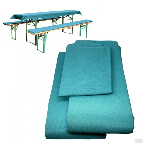 Szett Jemidi terítő és 2 padhuzat, 70 x 240 cm, türkiz, poliészter/pamut, 55321.23.02