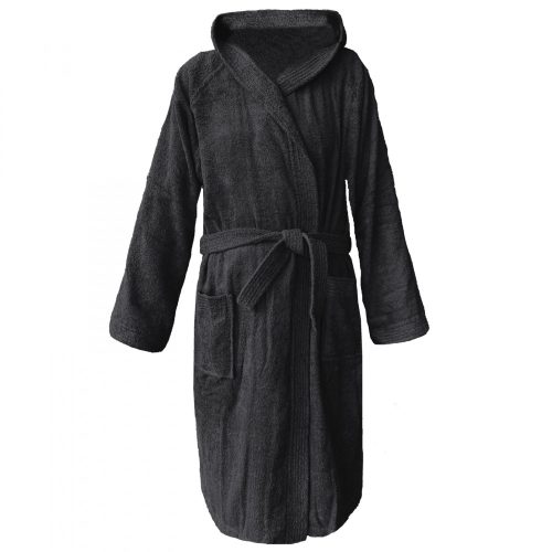 Homelevel szövet fürdőköpeny, 5XL, fekete, organikus pamut, 54856.73.35