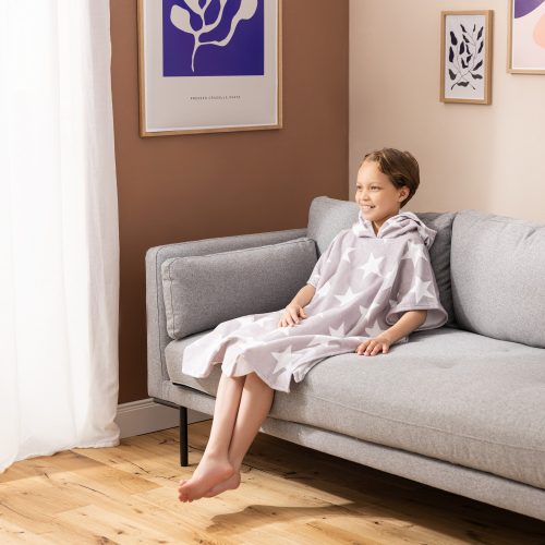 Gyermek fürdőponcsó Homelevel, 8-11 éves korig, szürke, pamut, 54888.22.03