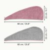 2 darabos Homelevel Unisex haj-turbán készlet, univerzális, rózsaszín / szürke, organikus pamut, 54863.22.02