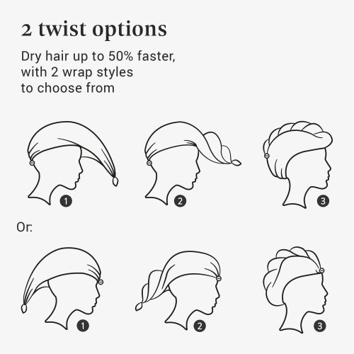 2 darabos Homelevel Unisex haj-turbán készlet, univerzális, rózsaszín / szürke, organikus pamut, 54863.22.02