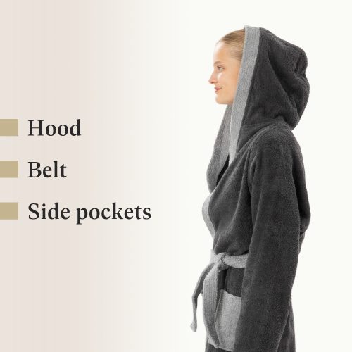 Gyermek fürdőköpeny Homelevel, 176, Szürke, Szerves pamut, 54864.22.41