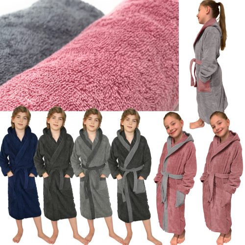 Gyermek fürdőköpeny Homelevel, 176, szürke, organikus pamut, 54864.25.41