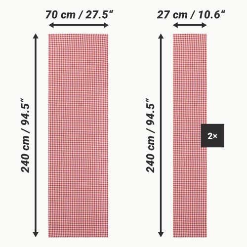 Szett Jemidi terítő és 2 padhuzat, 70 x 240 cm, piros, poliészter/pamut, 55321.09.02