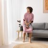 Unisex Homelevel fürdőponcsó, S-M, Rózsaszín / Szürke, Szerves pamut, 54881.10.19