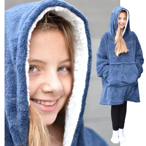 Sherpa Jemidi gyermek pulóver, XL, kék, poliészter, 55412.04