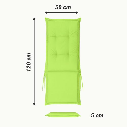 Jemidi magas háttámlás székpárna, 120 x 50 cm, zöld, poliészter, 55522.07