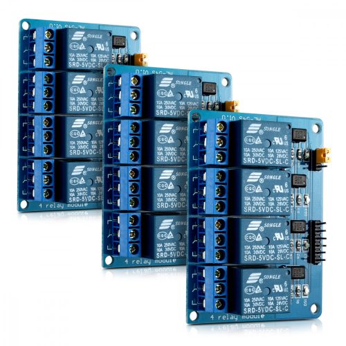 3 relémodul készlet 4 csatornás 5V-os Arduino Raspberry Pi, Kwmobile, Multicolor, Electronic Components, 38814