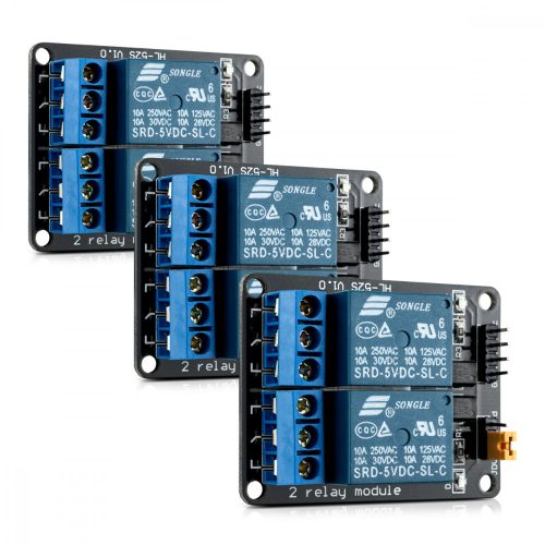 3 db 2 csatornás relémodul készlet: Arduino Raspberry Pi, Kwmobile, Multicolor, Electronic Components, 38813