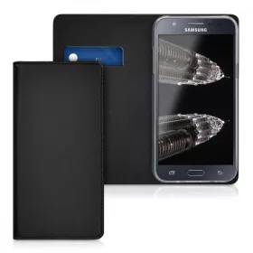   Huzat Samsung Galaxy J5 telefonhoz, természetes bőr, fekete, 39196.01