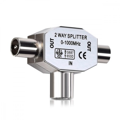 Koaxiális digitális jelantenna osztó, Kwmobile, ezüst, fém, 39224