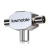 Koaxiális digitális jelantenna osztó, Kwmobile, ezüst, fém, 39224