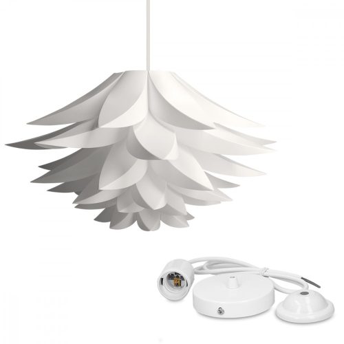 Medál 90 cm modern lámpabúrával IQ Szúrófűrész átmérő 50 cm, Kwmobile, Fehér, 39219