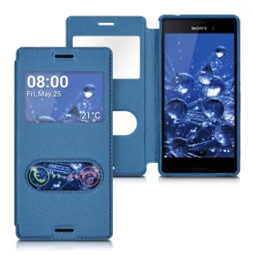   Sony Xperia M4 Aqua borító, ökológiai bőr, kék, 37417.17