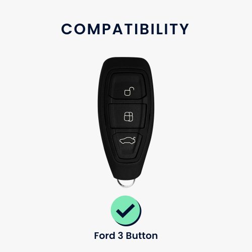 Ford autókulcs fedél - 3 gombos - Keyless Go, szilikon, fekete, 41621.01