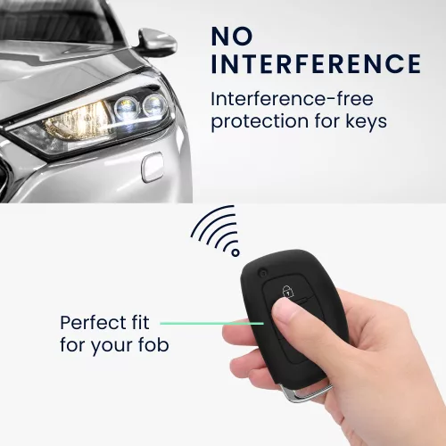 Hyundai / Kia autókulcs burkolat - 3 gombos - Keyless Go, szilikon, fekete, 41620.01