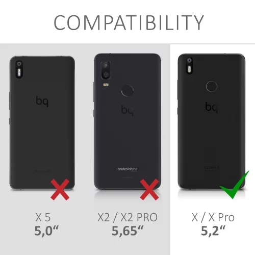 BQ Aquaris X / Aquaris X Pro tok, textil, szürke, 41833.01