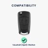 Opel / Vauxhall autókulcs fedél - 2 gombos, kwmobile, szilikon, fekete / fehér, 42377.01