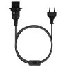Adapter kábel 3,5 m E14 aljzattal és kapcsolóval, Kwmobile, fekete, PVC, 42684