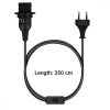 Adapter kábel 3,5 m E14 aljzattal és kapcsolóval, Kwmobile, fekete, PVC, 42684