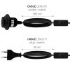Adapter kábel 3,5 m E14 aljzattal és kapcsolóval, Kwmobile, fekete, PVC, 42684