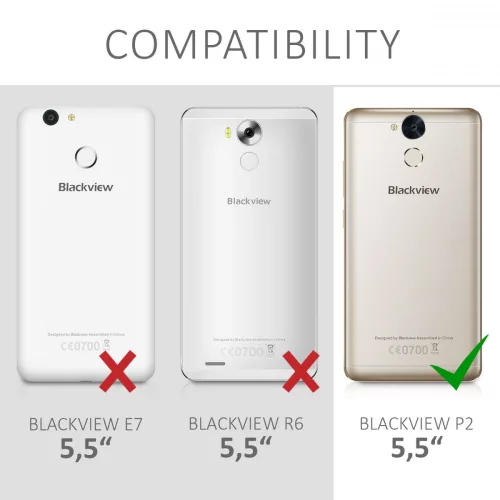 Blackview P2 tok, ökológiai bőr, fekete, 42830.01