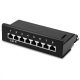 Cat6 Patch Panel 8 RJ45 porttal és kábelkezelő rúddal, Kwmobile, fekete, műanyag, 42950