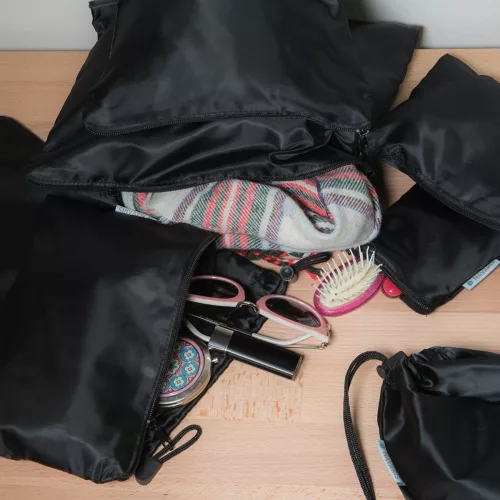 7 db-os Navaris utazási tárolóhuzat készlet, fekete, 42954