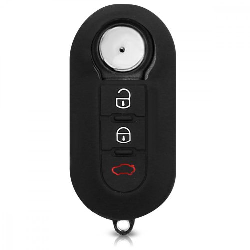 Fiat / Lanica autókulcs fedél - 3 gombos, szilikon, fekete, 43621.01