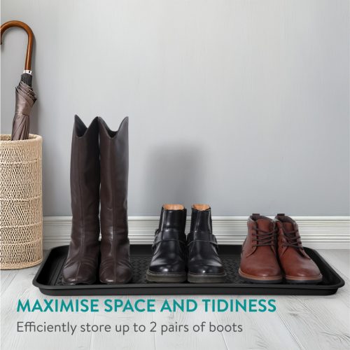 Set 3 tavi incaltaminte Navaris, 76x38 cm, colectare apa si noroi, gri, plastic