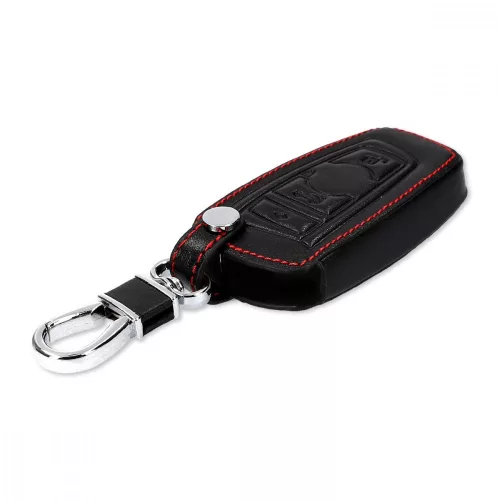 Autókulcs borítás BMW-hez - 3 gombos - Keyless Go, ökológiai bőr, fekete, 43955.01
