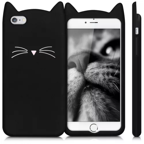 Apple iPhone 6 Plus / iPhone 6s Plus tok, szilikon, fekete, 44038.01