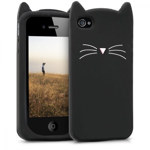 Apple iPhone 4 / iPhone 4s tok, szilikon, fekete, 16131.02