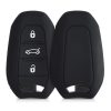 Peugeot / Citroen autókulcs tok - 3 gombos - Keyless Go, szilikon, fekete, 44154.01